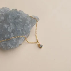 GEMMA BLUE TOPAZ GOLDEN PENDANT - Sisi Copenhagen