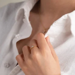 GEMMA BLUE TOPAZ GOLDEN RING - Sisi Copenhagen
