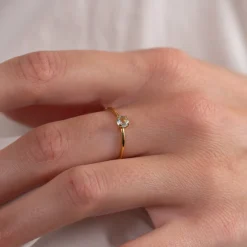 GEMMA BLUE TOPAZ GOLDEN RING - Sisi Copenhagen