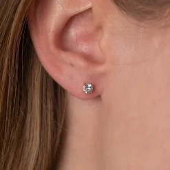 GEMMA BLUE TOPAZ GOLDEN STUD EARRING - Sisi Copenhagen