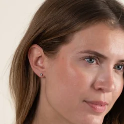 GEMMA BLUE TOPAZ GOLDEN STUD EARRING - Sisi Copenhagen