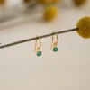 GEMMA GREEN AGATE GOLDEN HOOK EARRING - Sisi Copenhagen