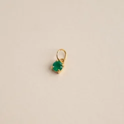 GEMMA GREEN AGATE GOLDEN PENDANT - Sisi Copenhagen