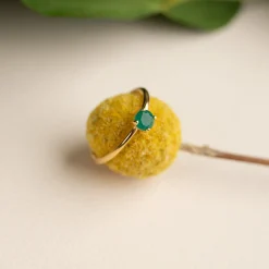 GEMMA GREEN AGATE GOLDEN RING - Sisi Copenhagen