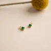 GEMMA GREEN AGATE GOLDEN EARRING CHARM - Sisi Copenhagen