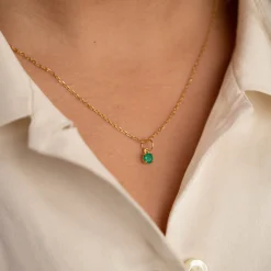 GEMMA GREEN AGATE GOLDEN PENDANT - Sisi Copenhagen