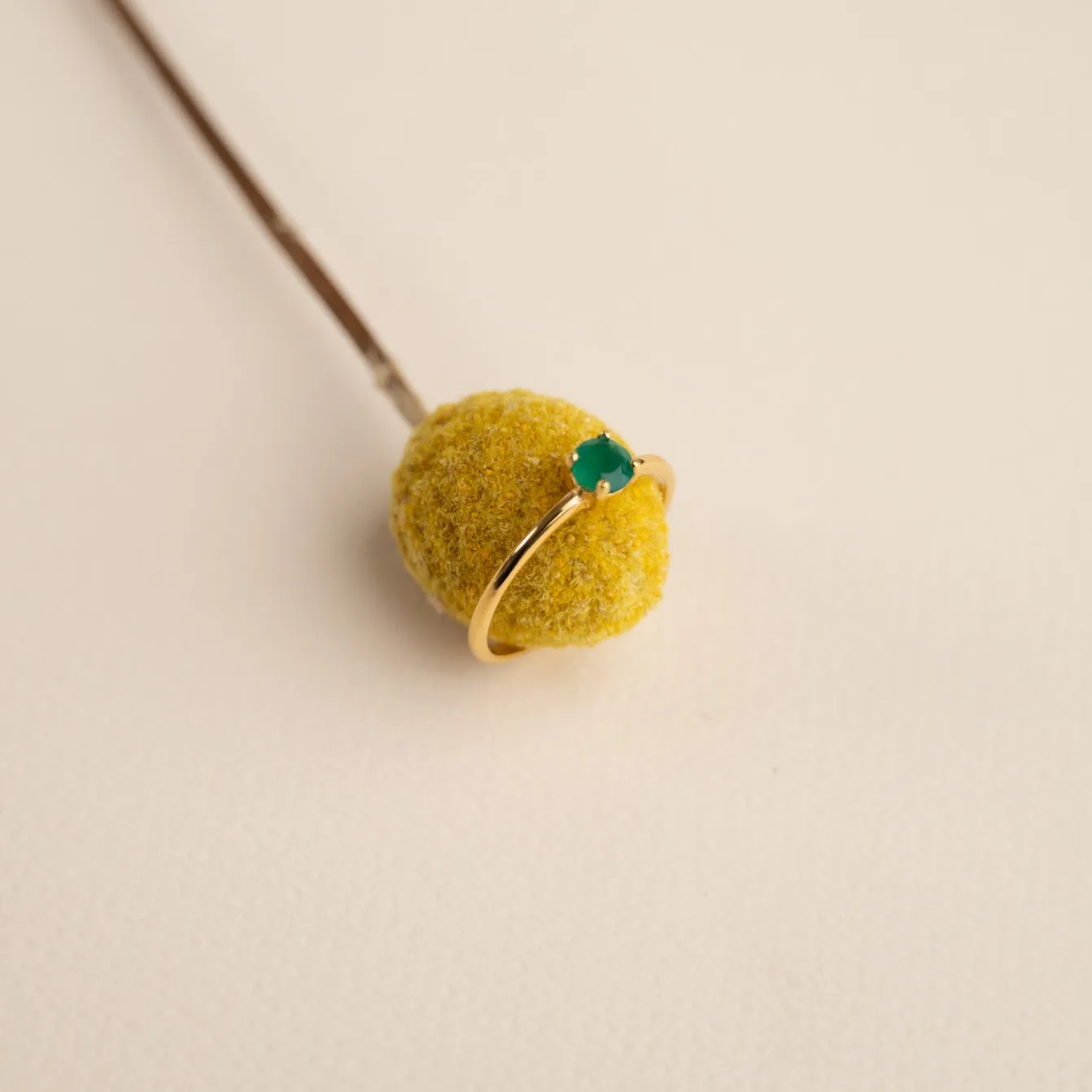 GEMMA GREEN AGATE GOLDEN RING - Sisi Copenhagen
