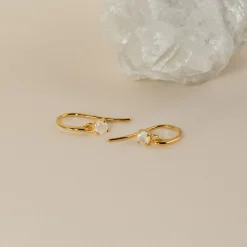 GEMMA MOONSTONE GOLDEN HOOK EARRING - Sisi Copenhagen