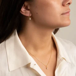 GEMMA MOONSTONE GOLDEN HOOK EARRING - Sisi Copenhagen