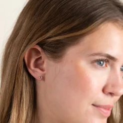 GEMMA PURPLE AMETHYST GOLDEN STUD EARRING - Sisi Copenhagen