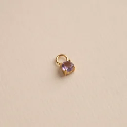 GEMMA PURPLE AMETHYST GOLDEN EARRING CHARM - Sisi Copenhagen