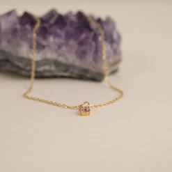 GEMMA PURPLE AMETHYST GOLDEN PENDANT - Sisi Copenhagen