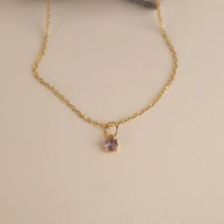 GEMMA PURPLE AMETHYST GOLDEN PENDANT - Sisi Copenhagen