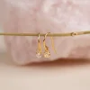 GEMMA ROSE QUARTZ GOLDEN HOOK EARRING - Sisi Copenhagen