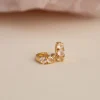 GEMMA ROSE QUARTZ GOLDEN HUGGIE EARRING - Sisi Copenhagen