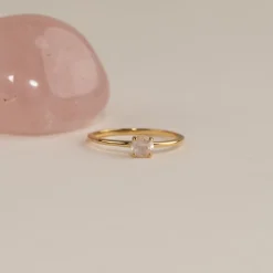 GEMMA ROSE QUARTZ GOLDEN RING - Sisi Copenhagen