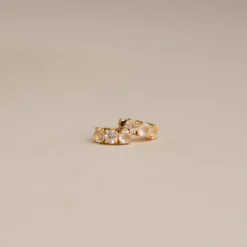 GEMMA ROSE QUARTZ GOLDEN HUGGIE EARRING - Sisi Copenhagen