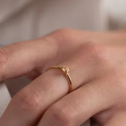 GEMMA ROSE QUARTZ GOLDEN RING - Sisi Copenhagen