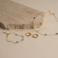 GEORGIA RAINBOW GOLDEN CREOL EARRING - Sisi Copenhagen