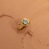 GIGI AQUA CHALCEDONY GOLDEN RING