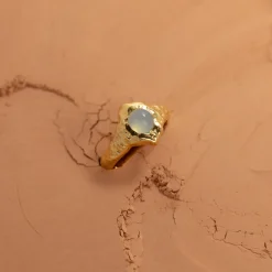 GIGI AQUA CHALCEDONY GOLDEN RING