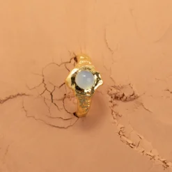 GIGI AQUA CHALCEDONY GOLDEN RING