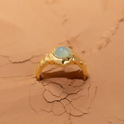 GIGI AQUA CHALCEDONY GOLDEN RING