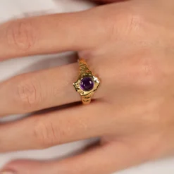 GIGI PURPLE AMETHYST GOLDEN RING
