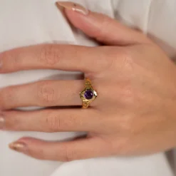 GIGI PURPLE AMETHYST GOLDEN RING