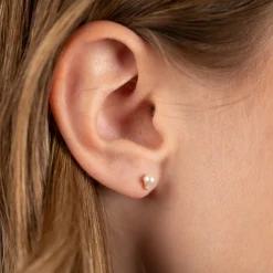 GINA PEARL DIAMOND SOLID GOLD EARRING