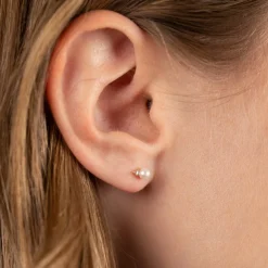 GINA PEARL DIAMOND SOLID GOLD EARRING