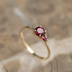GLADIS PINK RHODOLITE SOLID GOLD RING