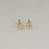 GLORIA CRYSTAL MINI SOLID GOLD EARRING