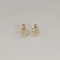 GLORIA CRYSTAL MINI SOLID GOLD EARRING