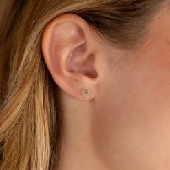 GLORIA CRYSTAL MINI SOLID GOLD EARRING