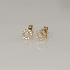GLORIA CRYSTAL MINI SOLID GOLD EARRING