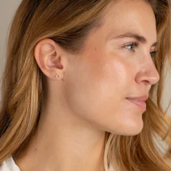 GLORIA CRYSTAL MINI SOLID GOLD EARRING