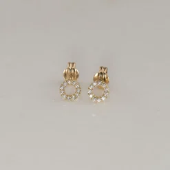 GLORIA CRYSTAL MINI SOLID GOLD EARRING