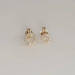 GLORIA CRYSTAL MINI SOLID GOLD EARRING