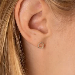 GLORIA CRYSTAL SOLID GOLD EARRING