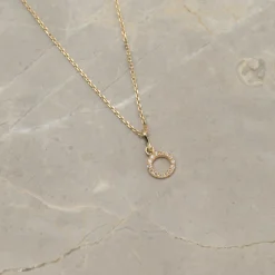 GLORIA CRYSTAL SOLID GOLD PENDANT