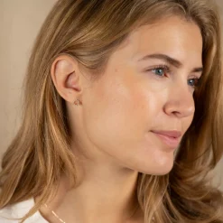 GLORIA CRYSTAL SOLID GOLD EARRING