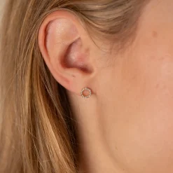 GLORIA CRYSTAL SOLID GOLD EARRING