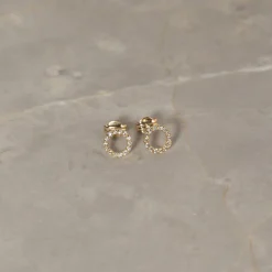 GLORIA CRYSTAL SOLID GOLD EARRING
