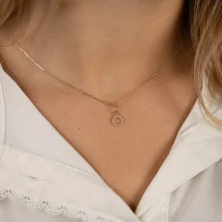 GLORIA CRYSTAL SOLID GOLD PENDANT