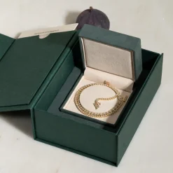 GRADUATING CROWN-SET DIAMOND TENNIS NECKLACE - 5ct - YG