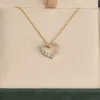 GRADUATING CURVED HEART DIAMOND PENDANT - 0.45ct - YG