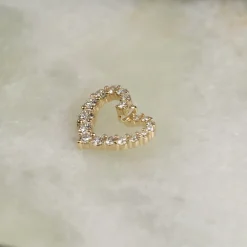 GRADUATING CURVED HEART DIAMOND PENDANT - 0.45ct - YG