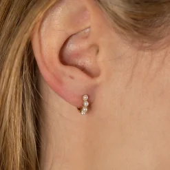 GUDNARE MINI PEARL SOLID GOLD EARRING