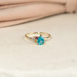 GYDA PARAIBA TOPAZ SOLID GOLD RING